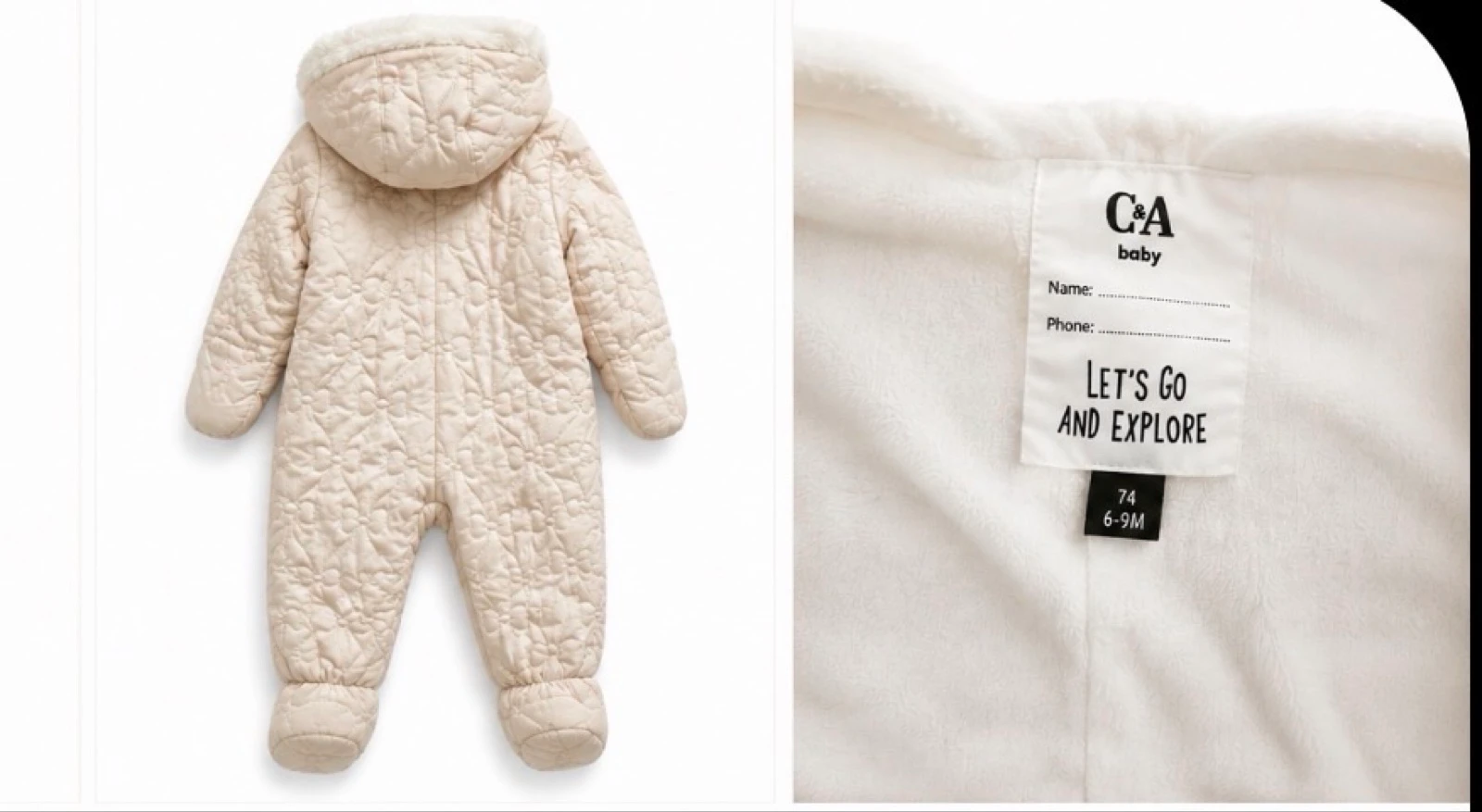 Suéter/Mono de inverno C&A Baby bege 74 (6-9 meses) – photo 2